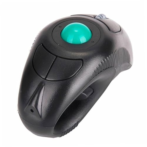 Souris à commande par pouce sans fil 2,4 Ghz ergonomique noire FUOYLOO avec port USB