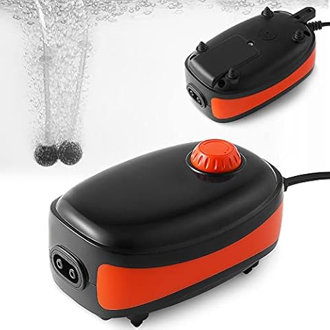PYPABL 4W 5W Aquarium Air Pump, Dual Outlets Oxygen Pump, 6L/Min 10L/Min Ultra Quiet Aquarium Bubbler for 1- 700L Fish Tank (4W) Cover