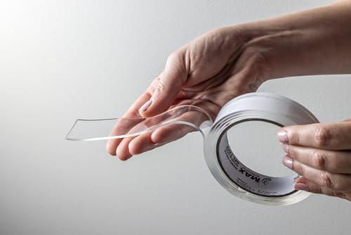 Image of Duck Max Double-Sided Gel Tape with Nano-Grab Technology, Clear, Multi-Purpose & Removable, 0.94 inch x 5 Feet, Clear, 6 Pack (287640)
