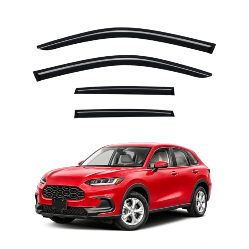 Image of Rain Guards for 2023-2026 Honda HRV HR-V, Out-Channel Window Visor Shields Vent Deflector Shade Wind Dark Smoke 2024 2025 23 24 25 26, Tape-On Outside-Mount, 4PCS