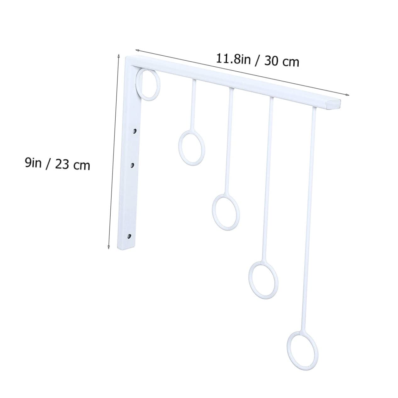 TINEASUR 1 Set Display Stand Pant Rack Hanger Clothes Hanger Organizer Folding Hangers 5 Ring Clothes Clothing Rack Folding Clothes Hanger Rack Sweater Hangers Hook Iron White