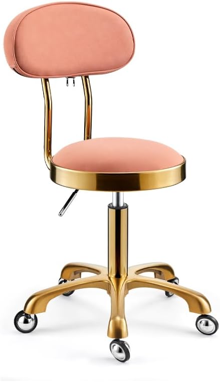 Hairdresser Stools Leather Round Beauty Manicure Stool Barber Chairs Salon Shaving Esthetician Stool with Wheels Rotating Chair(Style 13)