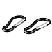 fitTek 10 Black S Carabiner Camp Spring Snap Clip Hook Keychain Keyring Climbing Hiking ( pack of 10)