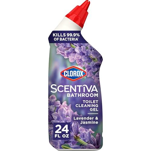 Clorox Scentiva Bathroom Toilet Cleaning Gel, Lavender and Jasmine, 24 Fluid Ounces