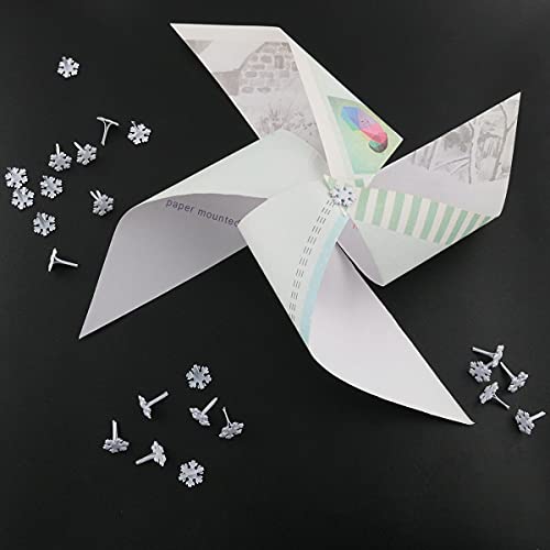 Itrolle Snowflake Brad 200Pcs Snowflakes Shape Split Pins Split Pins Paper Fasteners For Winter Cardmaking Scrapbooking Diy Art Craft Craft Pushpin #TOP4