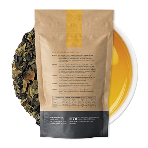 Kombucha.com Certified Organic Loose Leaf Tea - Kombucha Brewing Blends (Mixed Tea Blend, 8 Ounce). Makes Up To 25 Gallons. #TOP1