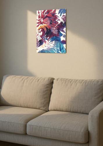 Image of NIJUKA Anime Printed A4 Size Metal sheet Poster For Home And Room Decoration | For Anime Art Fans Boys And Girls (Gojeta SS4 Power Up Look)