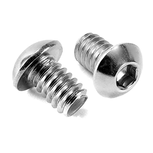 Image of 1 /4-20 x 3 /8 inch Button Head Socket Cap Bolts Screws, 10Pcs 304 Stainless Steel 18-8, Allen Hex Drive, Bright Finish by SG TZH(with Hex Spanner)
