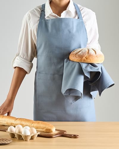 Image of Uni Plain Apron Title - 100% Cotton Kitchen Apron For Women & Men | Uni Plain, (28 inch X32 inch) | Durable Apron with Spacious Pocket - Perfect Kitchen Set for Home or Professional Use