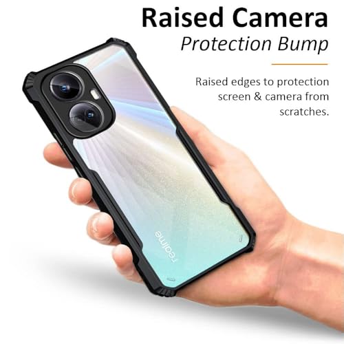 Image of WOW IMAGINE Back Cover for Realme 10 Pro Plus 5G - AirEDGE Technology | Crystal Clear Transparent Mobile Case Cover | Hard Bumper | Full Armor Shockproof Device & Camera Protection | Black