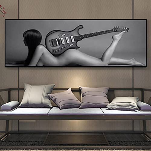 Affiches et gravures mur art toile fille sexy guitare pour grand salon