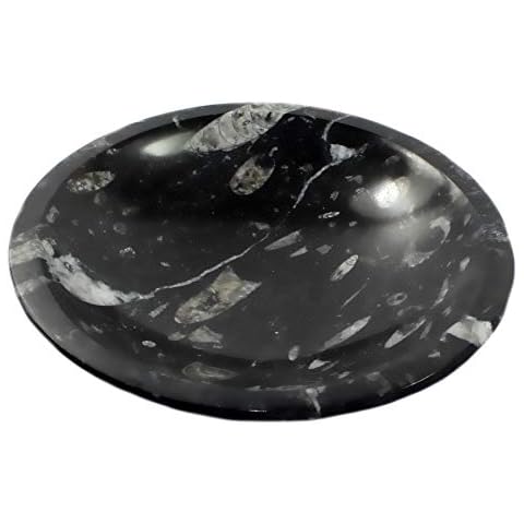 Budawi® Orthoceras Schale Dekoschale Edelsteinschale poliert versteinerte Fossilien Cover