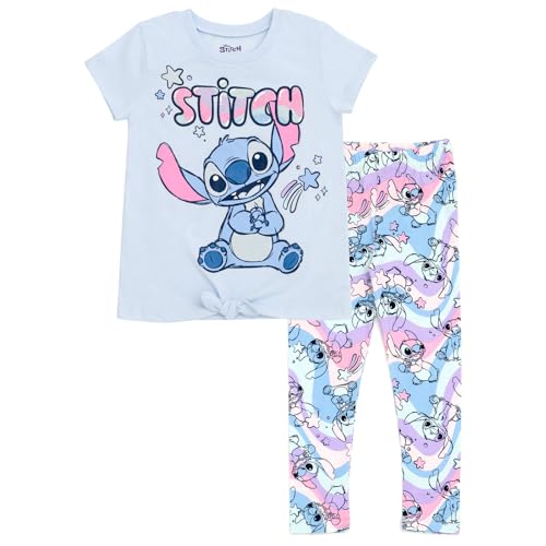Disney Lilo & Stitch Little Girls T-Shirt and Leggings Outfit Set Blue 4 - image 1
