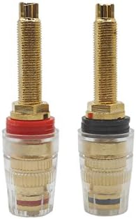 4mm Banana Plug, Eightnoo 2-Pack Copper Binding Post for Amplifier Speaker Terminal Connector in Wall Plate, Length 68mm/2.68"
