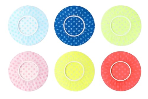 (Pack of 6) Shower Cap Waterproof Girl Shower Hat Breathable Bathing Cap Lightweight Elastic Shower Hat Suitable for Ladies Girls Kids Spa & Hair Salon Kitchen Cooking Cleaning Home Accessories