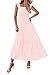 PRETTYGARDEN Women's Summer Dress Casual Square Neck Ruffle Strap Gingham Smocked Midi Flowy A Line Beach Vacation Sun Dresses 2026 (Pink, L)