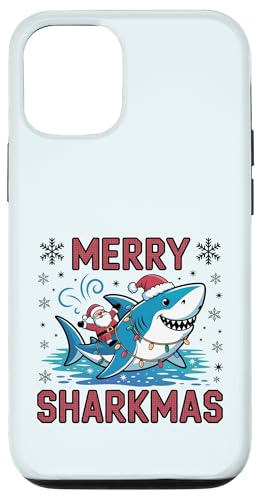 Merry Sharkmas AO[Z[^[ T^ CfBO V[N Cgt X}zP[X iPhone 12/12 Pro p