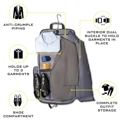ZEGUR Suit Carry On Garment Bag for Travel & Business Trips With Shoulder Strap