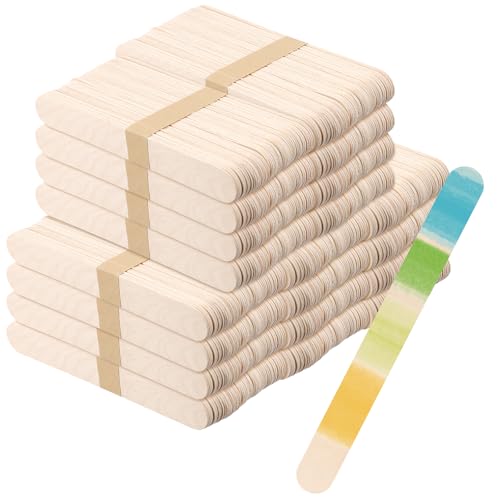 KOHAND 500 PCS 8 Inch Popsicle Sticks, Tongue Depressors, Jumbo Craft Sticks for Crafts, Ice Cream, DIY, Building Projects
