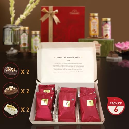 7 BAZAARI™ Premium Choco & Nut Dates - Gluten Free, Natural Ingredients - Assorted Almond Dark Chocolate, Cashew Milk Chocolate- 6pcs (Pack of 1)