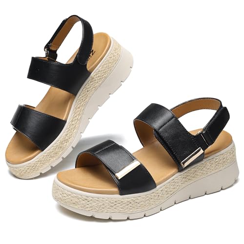 ziitop Espadrille Wedges for Women Platform Sandals Orthopedic Arch Support