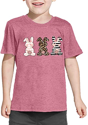 Image of LAZYCHILD Kids Easter Shirt Girls Happy Easter Shirts Rabbit Graphic Long Sleeve Striped Tee Tops 5-14 Years