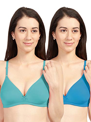Image of SONARI Omania Womens Non-Padded Cotton Polyester Bras - Solid, Non-Wired, Medium Coverage, Hand Washable (Pack of 2)