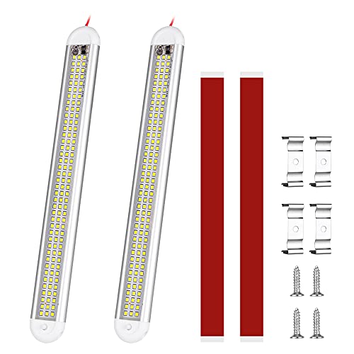 Jooheli Barre de Lumière Intérieure à LED, 120 LED Éclairage Intérieur de Voiture, 2 Pièces Reglette LED 12v avec Interrupteur, LED Interieur Voiture pour Van Camping Cargo Camion Bateau