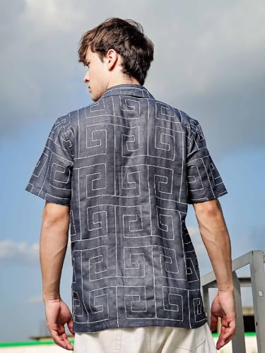 Image of Lymio Regular Fit Shirt for Men|| Men Stylish Regular Fit Shirt (Linen-E-Squre)