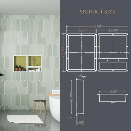 image for Uni-Green Shower Niche, Tile Ready Niche32 X20(16