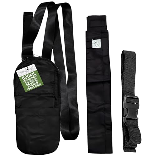 Nephrostomy Crossbody 600ml Tube and Drainage Bag Cover (Black)