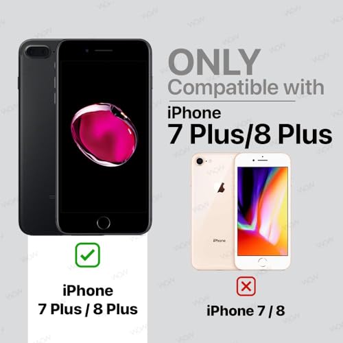 Image of WOW IMAGINE Shock Proof Flip Case Back Cover for Apple iPhone 7 Plus | 8 Plus (Flexible | Leather Finish | Card Pockets Wallet & Stand | Black)