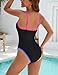 BMJL Women's One Piece Swimsuit Scoop Neck Slimming Bathing Suit High Cut Cheeky Swimwear（Neon Black,M