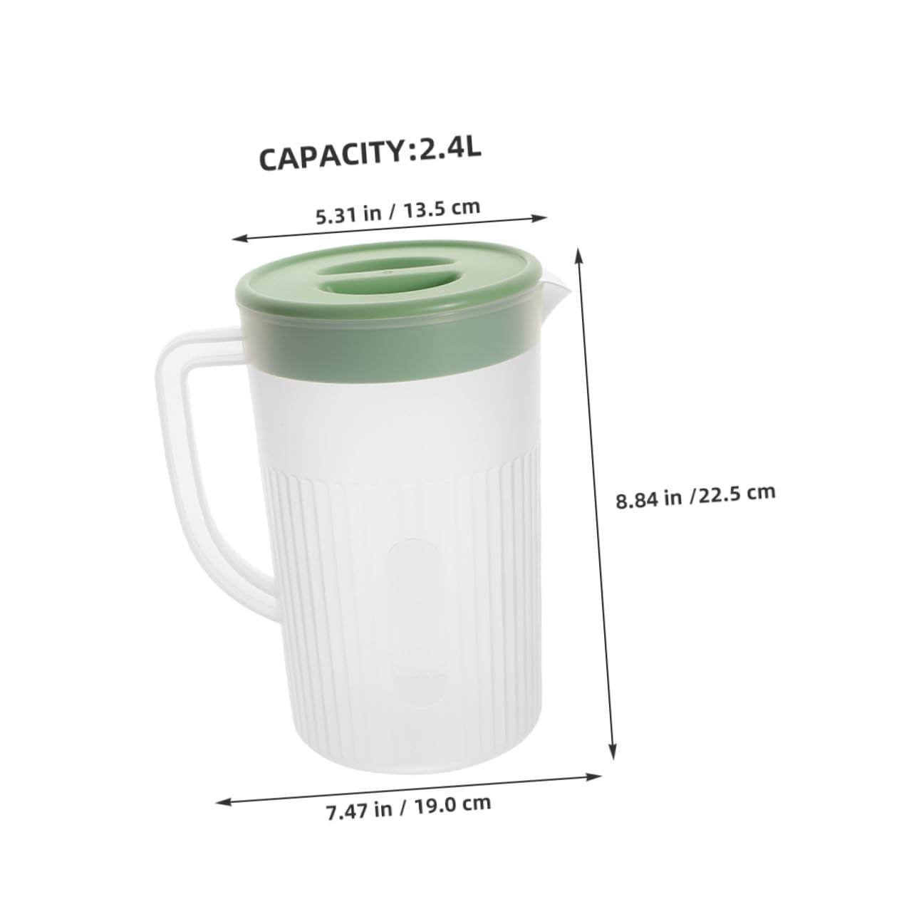 2piezas Jarra de Plástico Tapa y Vertedor para Refrigerador para Agua Fría Limonada Jugos y Bebidas Heladas Casa o Oficina