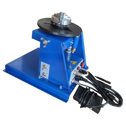BEILOCKERY Rotary Welding Positioner Turntable with 3.15 Inch 3-Jaw Lathe Chuck 15W Portable 10kg Capacity Small Welding Positioner 2-16r/min 110V