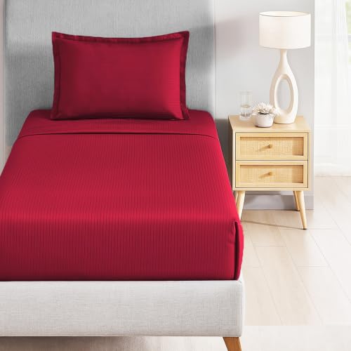 Image of myTrident Bedsheet for Single Bed Cotton| 210 TC | 60 inch x 90 inch | Blaze