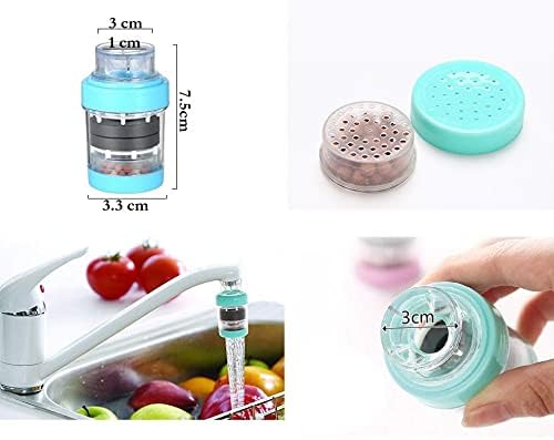 Image of EKRON Tap Faucet Water Purifier & Strainer | Medical Stone & Magnetization Water Softener Filter | Removes Dirt, Rust & Impurities Kitchen Sink Washbasin & Shower Tap Attachment (Random Color) CH-158