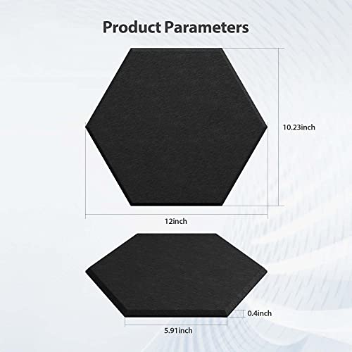 Image of 12 Pack Hexagon Acoustic Panels Self Adhesive Sound Proof Foam(Black)