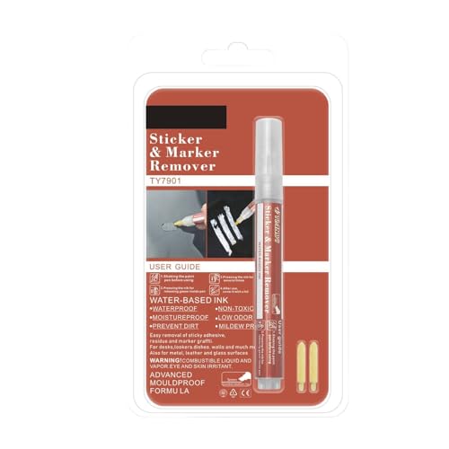TENYELE Adhesive Remover Pen Sticker Remover Pen Adhesive Label Remover for Removing Label Adhesives Tape on Various Surfaces