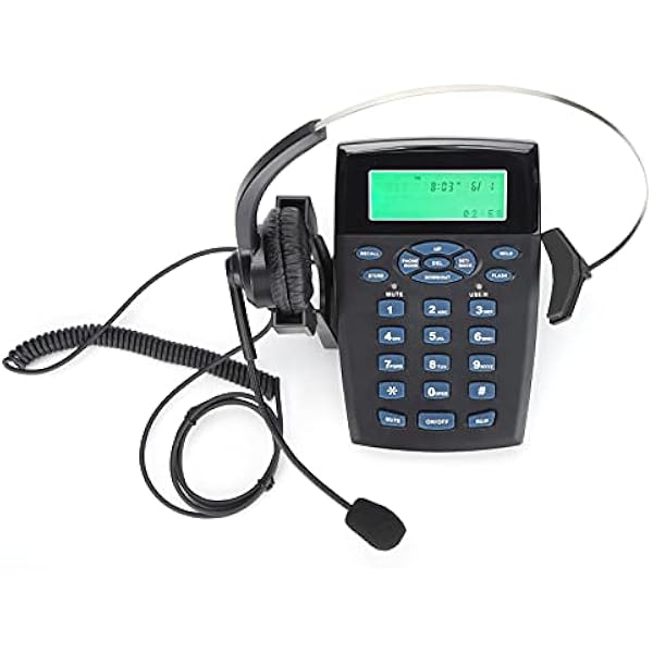 Проводная телефонная гарнитура HT820 с офисным шумоподавлением и поворотным микрофоном для ежедневного использования материал ABS