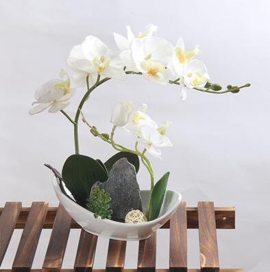 Alicemall Flores artificiais 4 tipos disponíveis e hera artificial 5 tipos disponíveis decoração interior e exterior (branco, 1, Phalaenopsis)