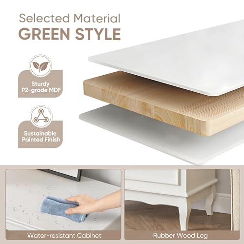 RoyalCraft White 7 Drawer Dresser for Bedroom, Modern Chest of Drawers with Solid Wood Legs and Painted Finish, Wooden Storage Closet Cabinet Organizer for Living Room, Hallway - Image 7