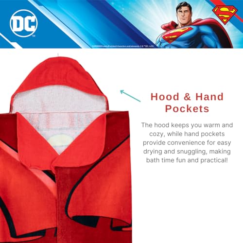 Franco Superman DC Comics Cape Kids Super Soft Bath/Pool/Beach Soft Cotton Terry Hooded Towel Wrap, 24 in x 50 in, (Officially Licensed Product) by Franco - Image 4