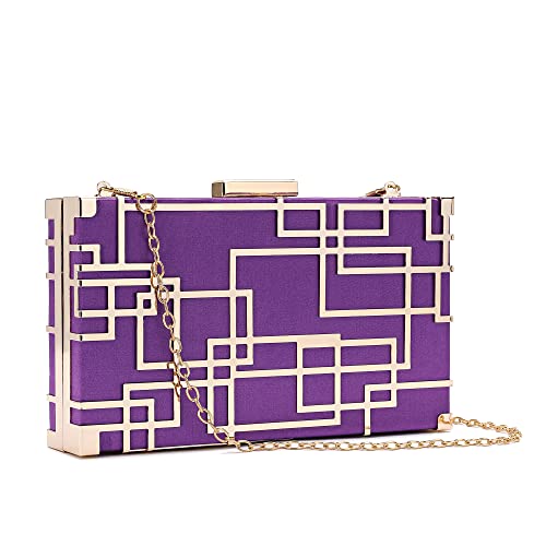 Image of CARIEDO Women Evening Bag Elegant Clutch Purse Exquisite Velvet Metal Hollow out Handbags Prom Wedding Party