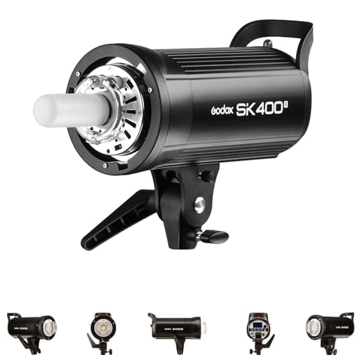 Godox SK400II 400Ws Photo Studio Strobe Flash Monolight Light with Bowens Mount &Lamp Head,150W Modeling Lamp for Studio,Shooting,Location and Portrait Photography-110V