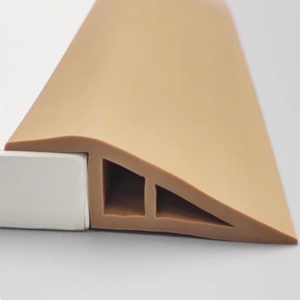 Psmpengamz Brown Pvc Floor Transition Strip, Carpet Edge Strip Self Adhesive, Flexible Carpet Edging Trim Strips, Height Compensation 0.4In(,3M)