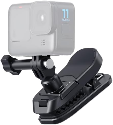 K&F Concept Magnetic Backpack Clip Mount for DJI Osmo Action 5 Pro, DJI Osmo 360, 180° Swivel Quick Release Action Camera Holder for Go Pro Hero 13 12 11 10 9 Black, Osmo Actoin 3/4, Insta360 X5 X4 X3