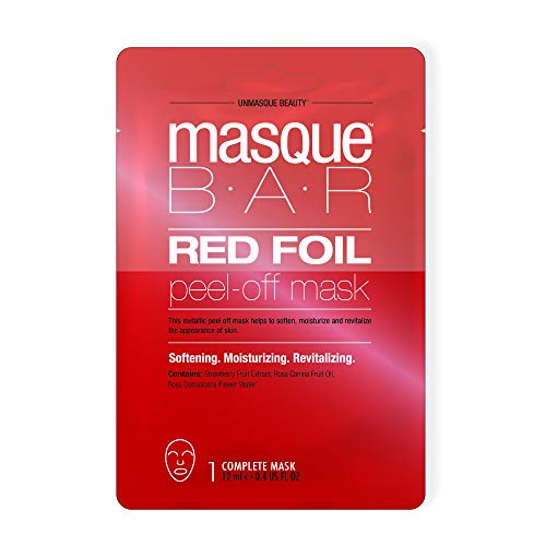 masque Bar Red Foil Peel Off Mask with Anise - Moisturizing Facial Pore Refiner to Help Prevent Acne, Blemishes, Oily Skin, & Blackheads - Made in Korea
