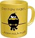 Produktbild Tasse Kaffeebecher mit Motiv/Spruch "Der frühe Vogel" Höhe: ca. 9,7 cm, Ø ca. 8,2 cm Material: Keramik Füllmenge: 300 ml Tasse im Geschenkkarton