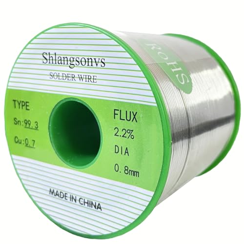 Fil à souder sans plomb Sn99.3 Cu0.7 noyau de colophane Flux Fil à souder sans plomb Fil d'étain Électronique soudure DIY soudure pour réparation électronique (0,8 mm, 500 g)